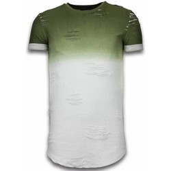 Textiel Heren T-shirts korte mouwen Justing Flare Effect Long Fi Dual Ed Wit, Groen