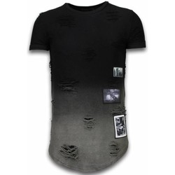 Textiel Heren T-shirts korte mouwen Justing Pictured Flare Effect Long Fi Dual Zwart