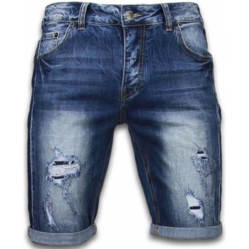 Textiel Heren Korte broeken / Bermuda's Enos Korte Broeken Torn Look Shorts Blauw