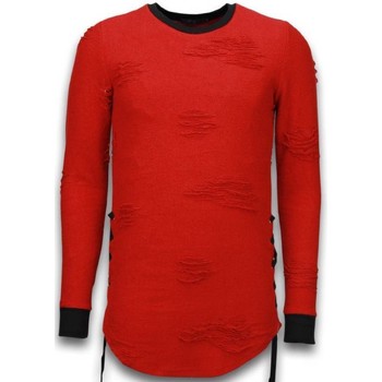 Textiel Heren Sweaters / Sweatshirts Justing Destroyed Look Side Laces Long Fit Rood