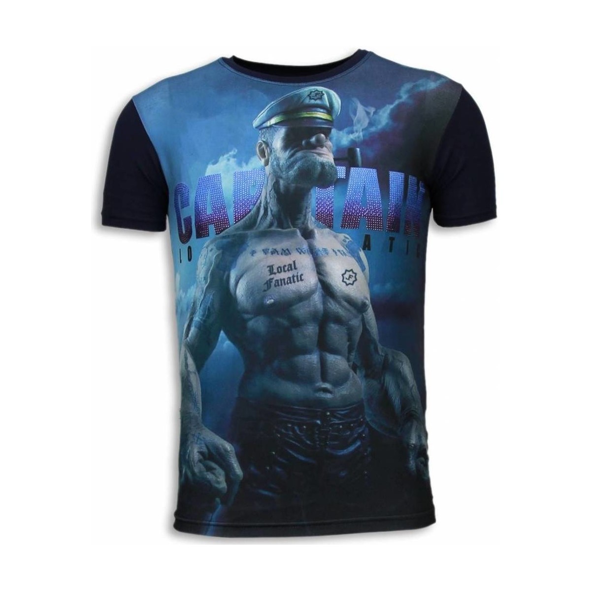 Textiel Heren T-shirts korte mouwen Local Fanatic Captain Sailor Man Digital Zwart
