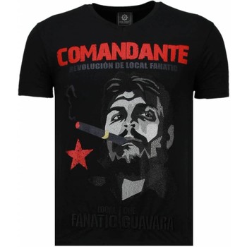 Textiel Heren T-shirts korte mouwen Local Fanatic Che Guevara Comandante Rhinestone Zwart