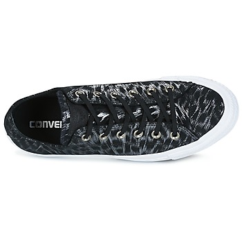 Converse CHUCK TAYLOR ALL STAR SHIMMER SUEDE OX BLACK/BLACK/WHITE Zwart / Wit