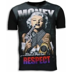 Textiel Heren T-shirts korte mouwen Local Fanatic Marilyn Money Digital Rhinestone Zwart