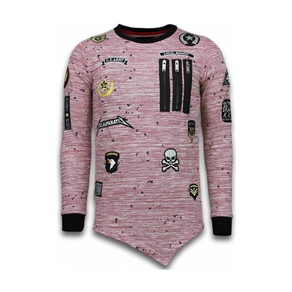 Textiel Heren Sweaters / Sweatshirts Local Fanatic Longfit Asymric Embroidery Patches Roze