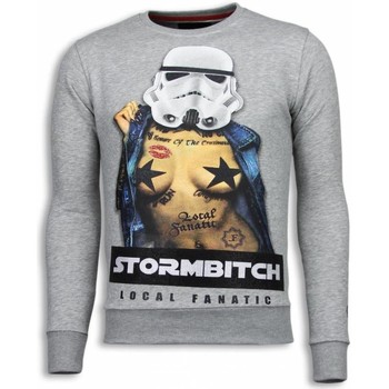 Textiel Heren Sweaters / Sweatshirts Local Fanatic Stormbitch Rhinestone Licht Grijs