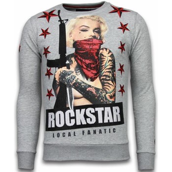 Textiel Heren Sweaters / Sweatshirts Local Fanatic Marilyn Rockstar Rhinestone Grijs