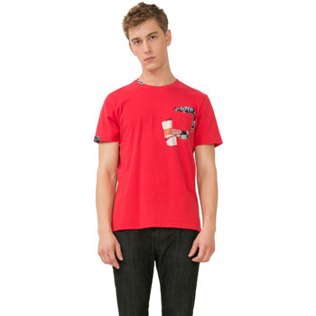 Textiel Heren T-shirts korte mouwen Desigual Tee-Shirt Delfines Rouge 72T14H7 (sp) Rood