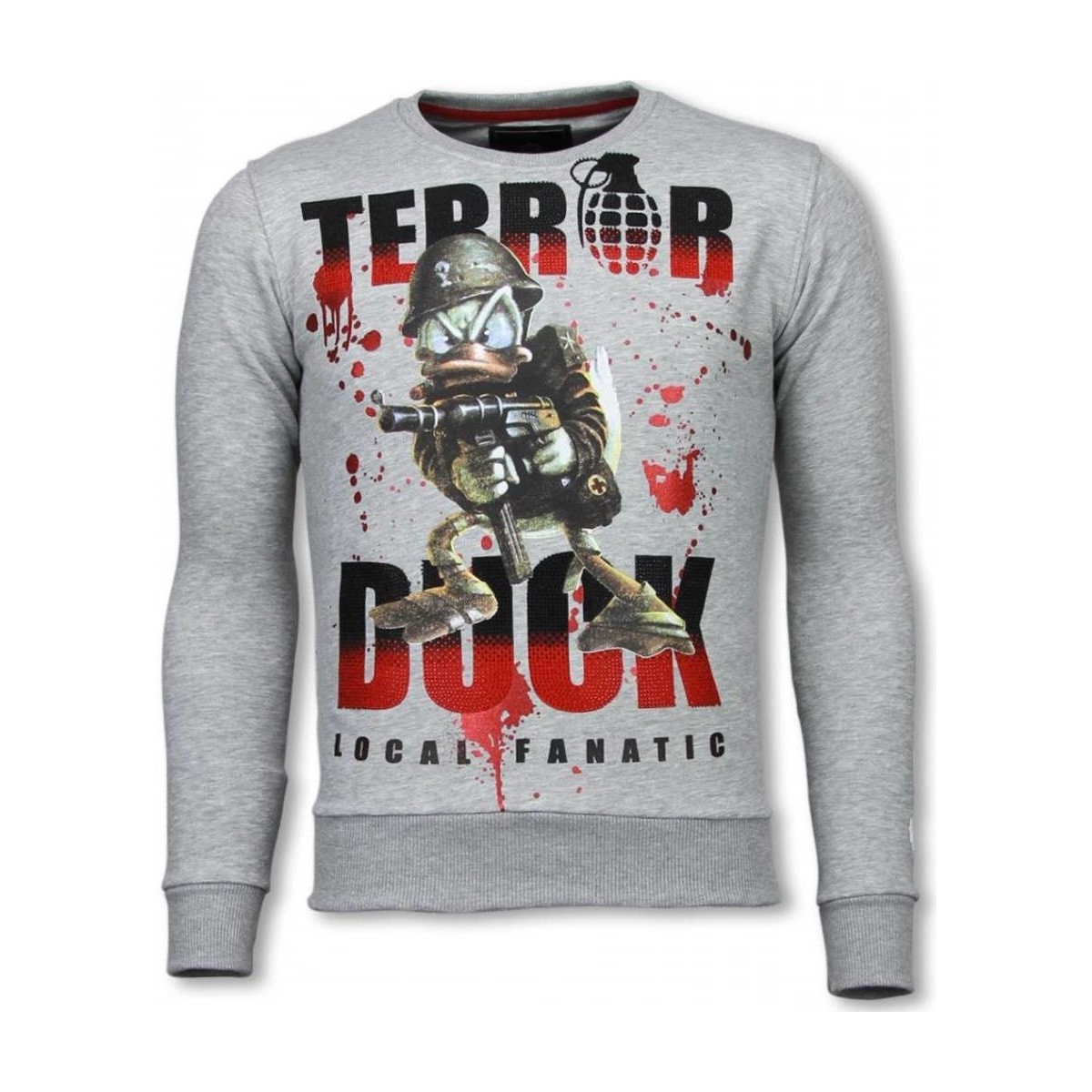 Textiel Heren Sweaters / Sweatshirts Local Fanatic Terror Duck Rhinestone Grijs