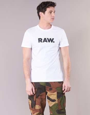 Textiel Heren T-shirts korte mouwen G-Star Raw HOLORN R T S/S Wit