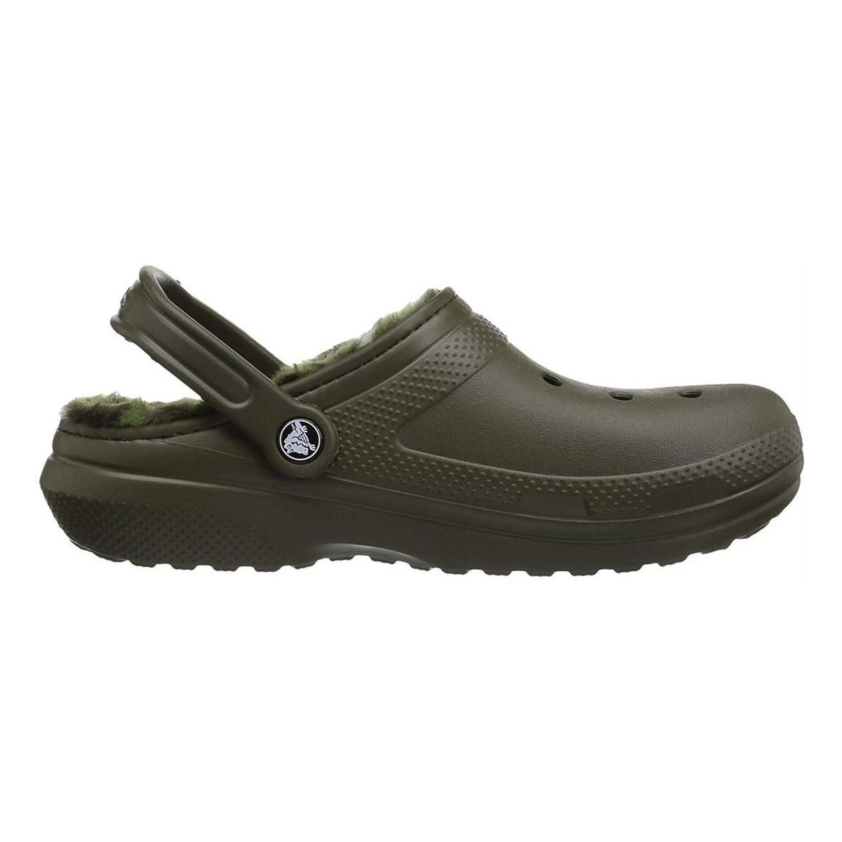 Schoenen Dames Leren slippers Crocs CLASSIC FUZZ LINED CLOG Groen