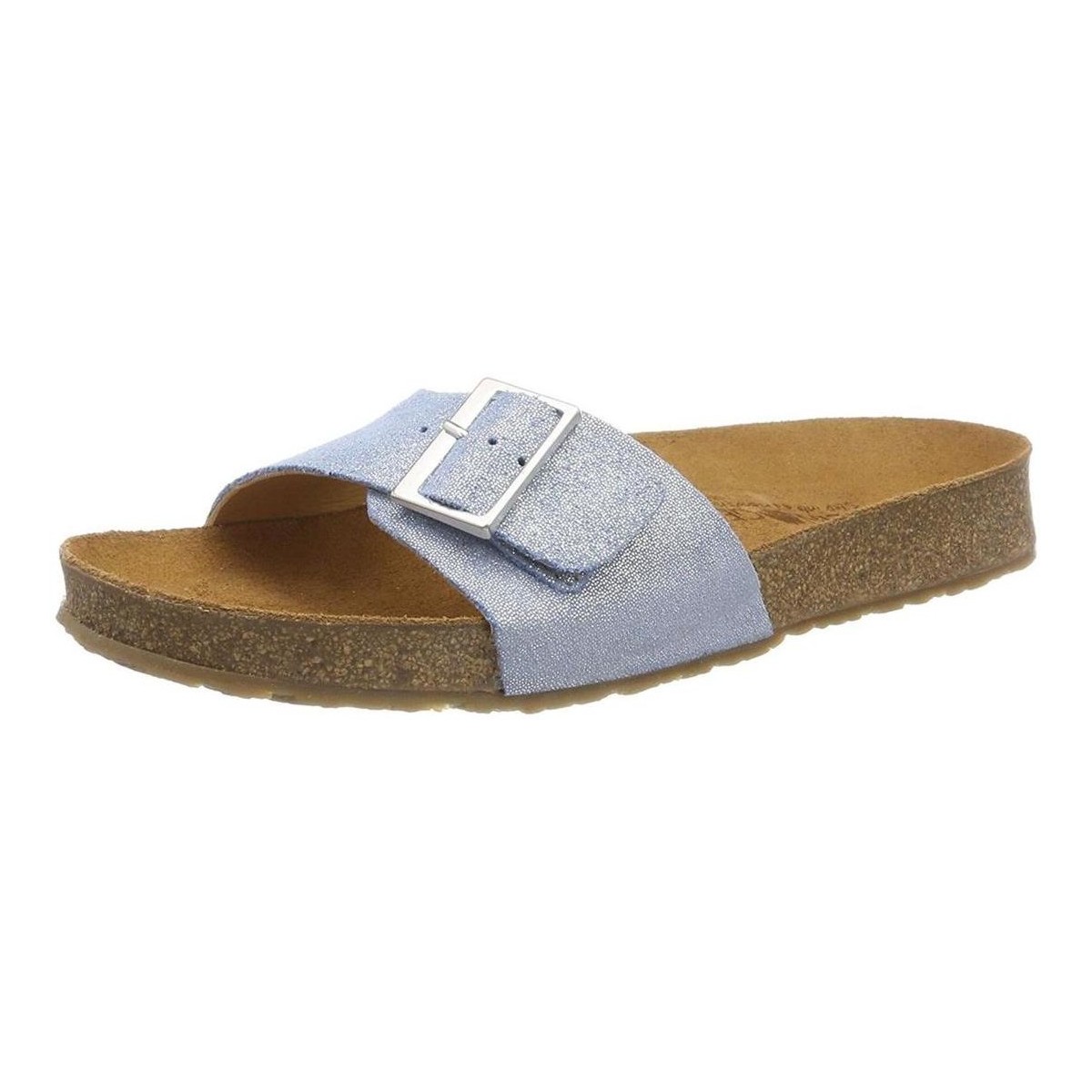 Schoenen Dames Leren slippers Haflinger BIO GINA Blauw