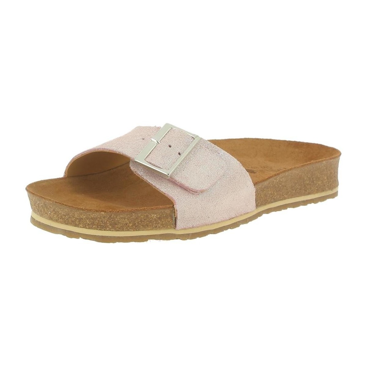 Schoenen Dames Leren slippers Haflinger BIO GINA Roze