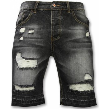 Textiel Heren Korte broeken / Bermuda's Enos Korte Broeken Ripped Shorts Grijs