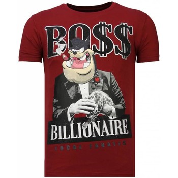 Textiel Heren T-shirts korte mouwen Local Fanatic Billionaire Boss Rhinestone Rood
