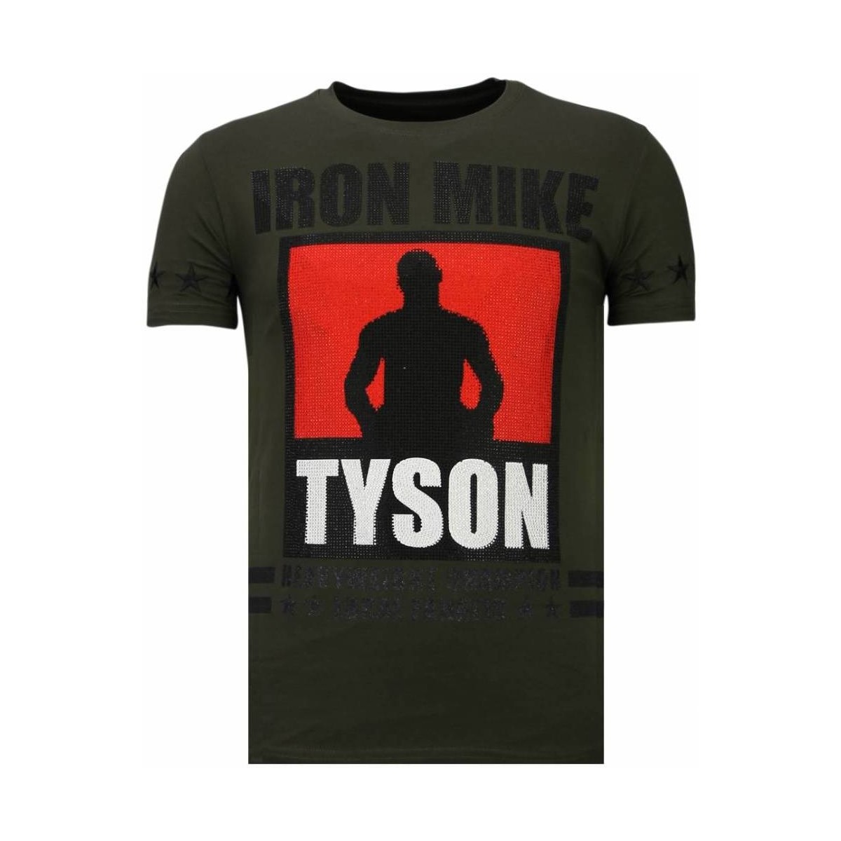 Textiel Heren T-shirts korte mouwen Local Fanatic Iron Mike Tyson Rhinestone Groen