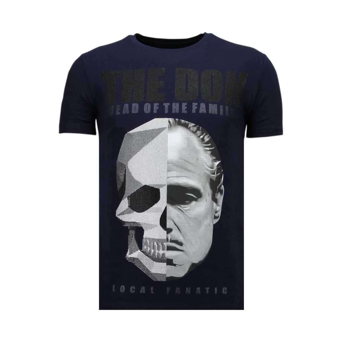 Textiel Heren T-shirts korte mouwen Local Fanatic The Don Skull Rhinestone Blauw