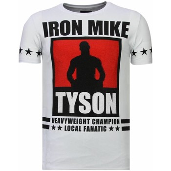 Textiel Heren T-shirts korte mouwen Local Fanatic Iron Mike Tyson Rhinestone Wit