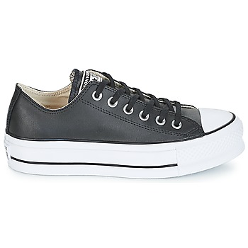 Converse CHUCK TAYLOR ALL STAR LIFT CLEAN OX LEATHER Zwart / Wit