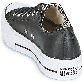 Converse CHUCK TAYLOR ALL STAR LIFT CLEAN OX LEATHER Zwart / Wit