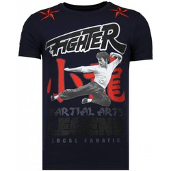 Textiel Heren T-shirts korte mouwen Local Fanatic Fighter Legend Rhinestone Blauw