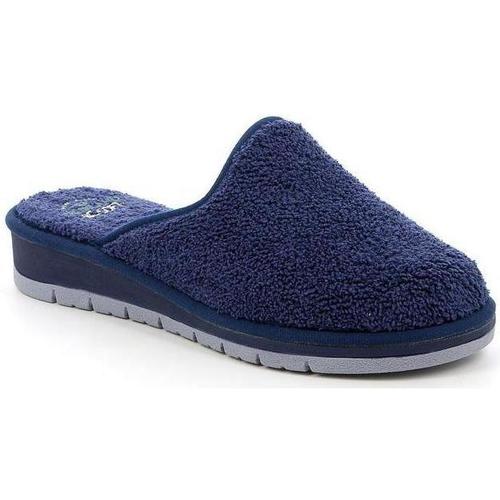 Schoenen Dames Leren slippers Grunland DSG-CI1318 Blauw
