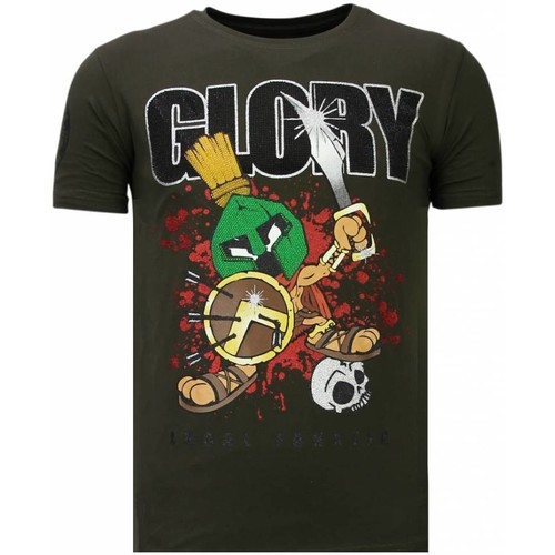 Textiel Heren T-shirts korte mouwen Local Fanatic Glory Martial Rhinestone Groen