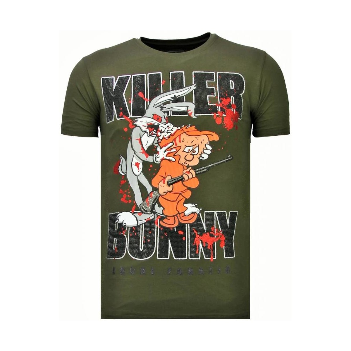 Textiel Heren T-shirts korte mouwen Local Fanatic Killer Bunny Rhinestone Groen