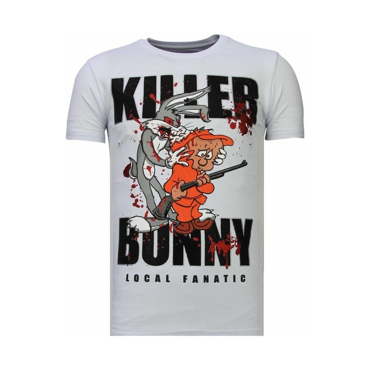 Textiel Heren T-shirts korte mouwen Local Fanatic Killer Bunny Rhinestone Wit