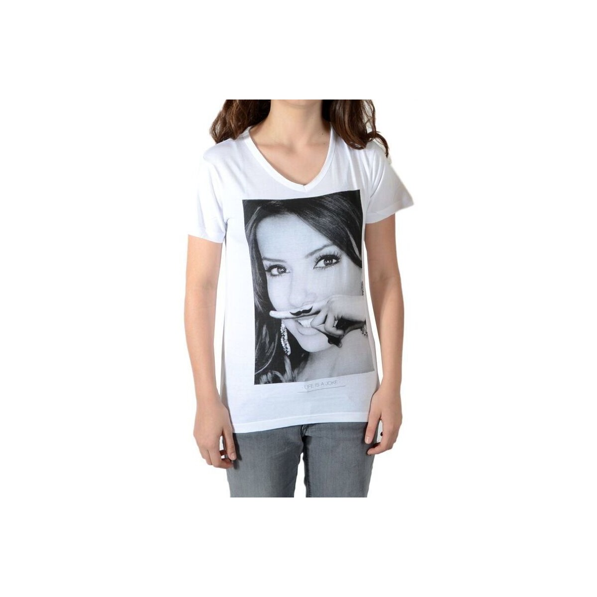 Textiel Meisjes T-shirts korte mouwen Eleven Paris 40297 Wit