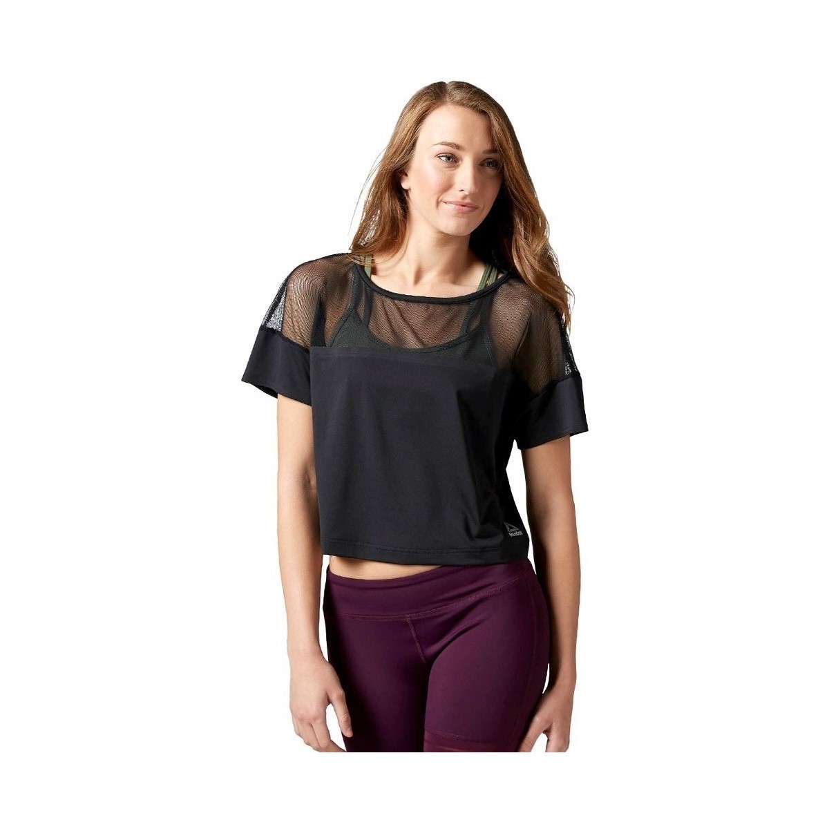 Textiel Dames T-shirts korte mouwen Reebok Sport Cardio Fashion Top Zwart