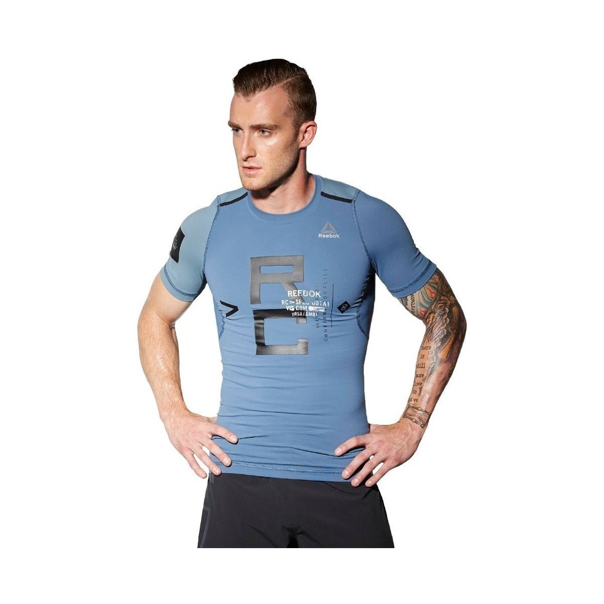 Textiel Heren T-shirts korte mouwen Reebok Sport Combat Rash Guard Blauw